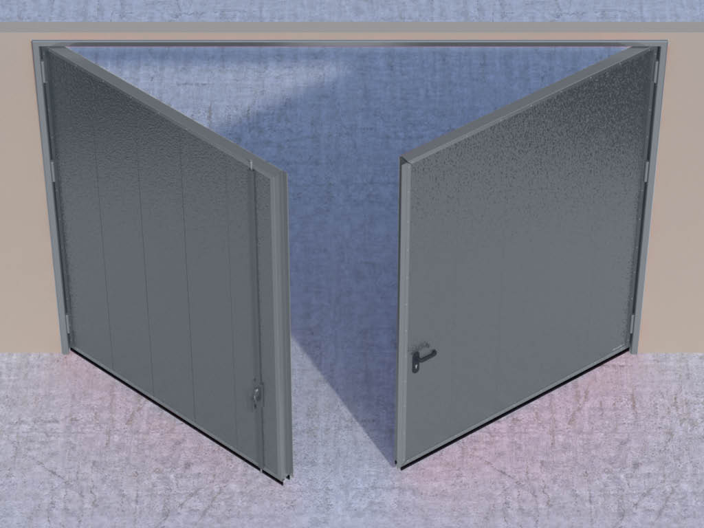 Открывание створок внутрь помещения – левая створка пассивная, правая активная.